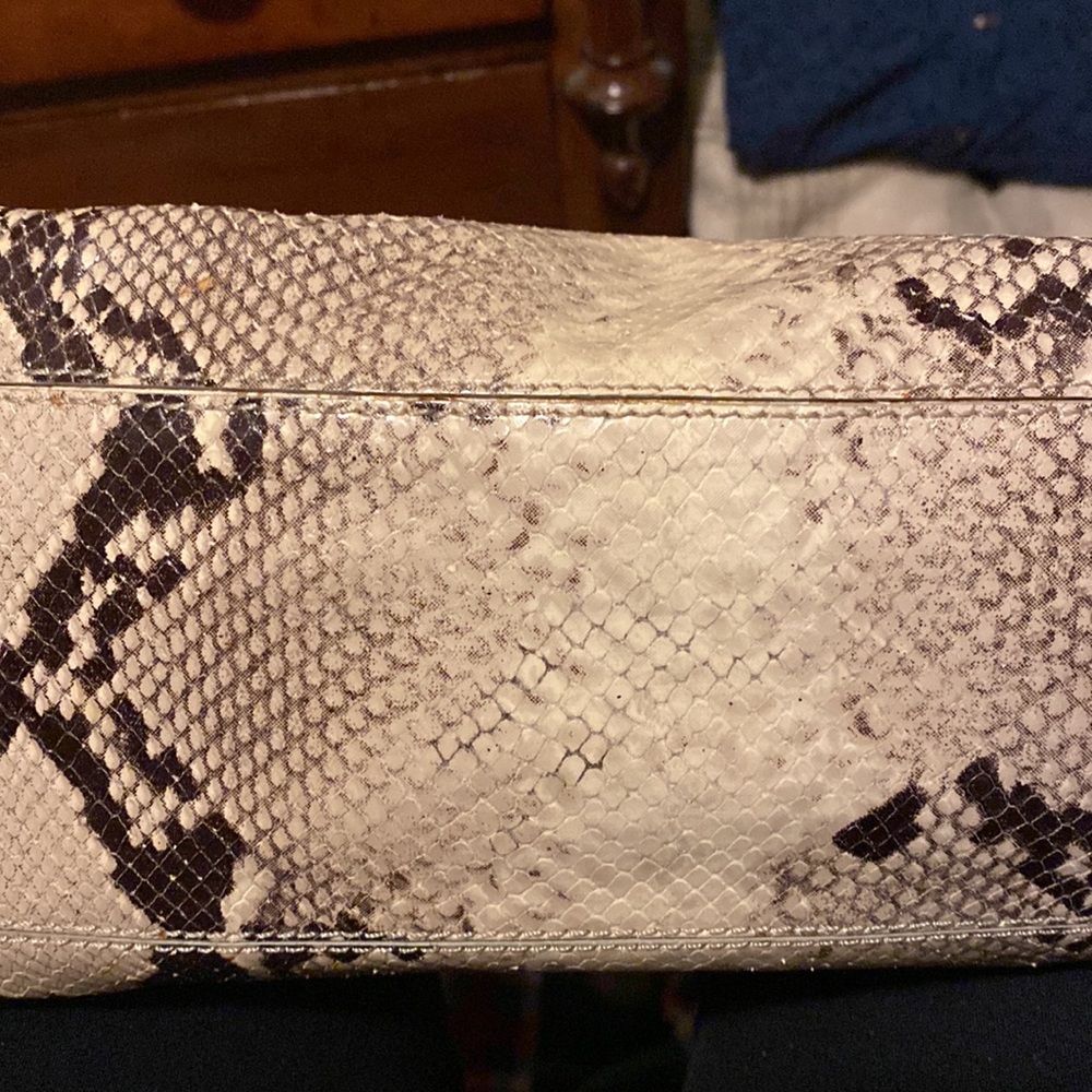 Cole Haan Black and Cream Snake Print Tote - Picture 4 of 4